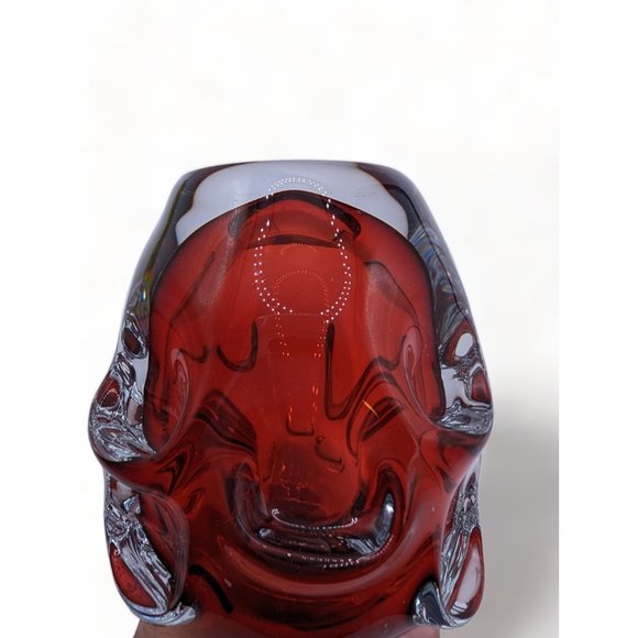 Vintage Aseda Swedish Art Glass Bergstrom Ruby Thumbprint Glass Decanter 7 in - Picture 11 of 14